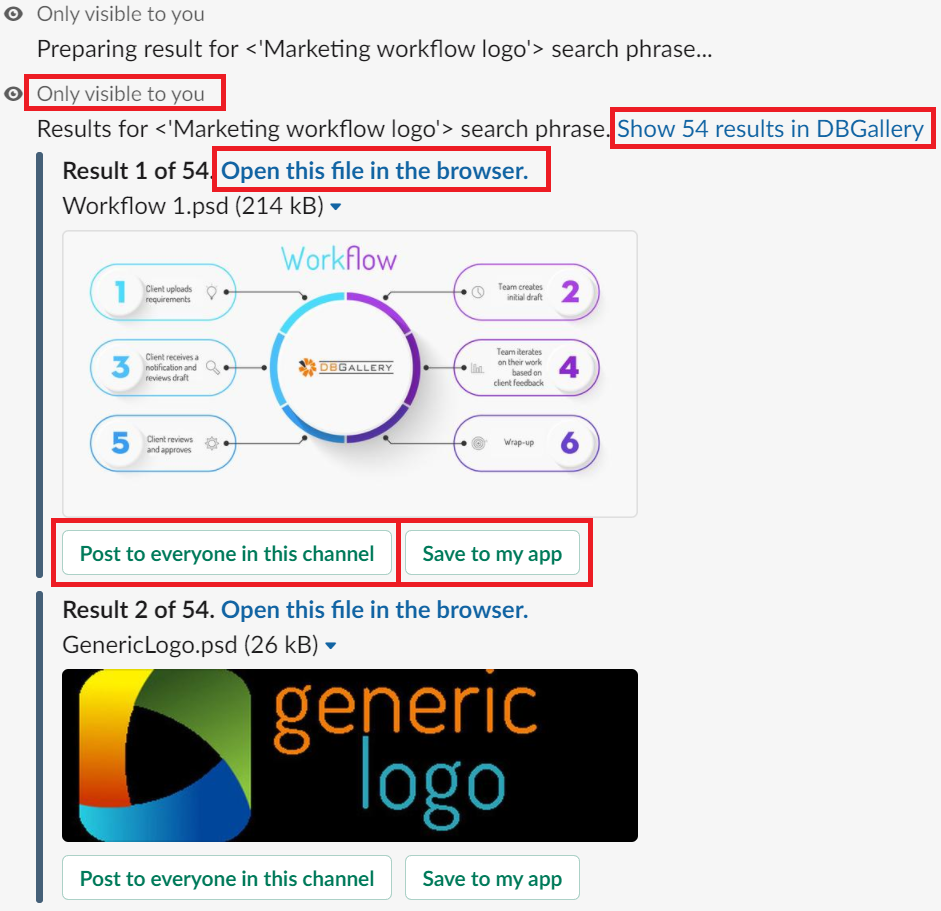 Slack Integration: Working with Results