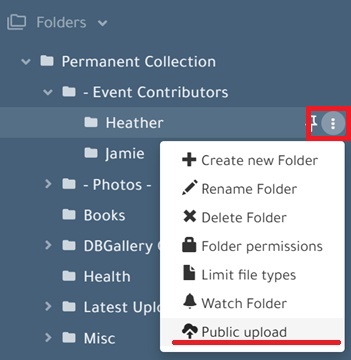 Public sharing - select the folder
